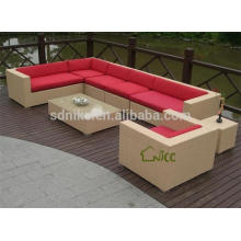 SZ- (35) mobiliário de exterior sofá vime / rattan sofá em forma de l com mesa de canto